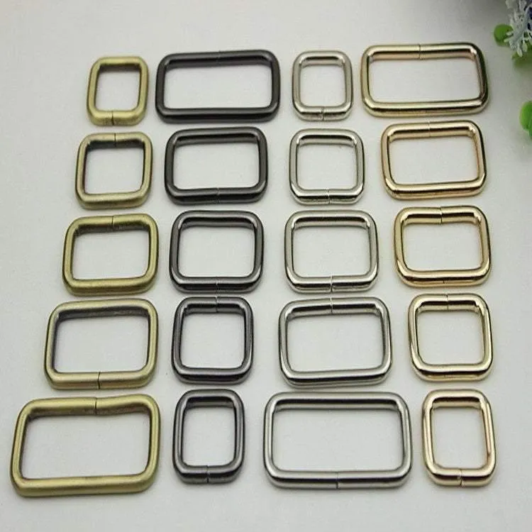 10pcs Strap Sliders Bag Hardware Square Rectangle Single Loop Metal Buckle Adjuster Gold Silver Bronze Gunmetal Purse Handbag Making Bulk
