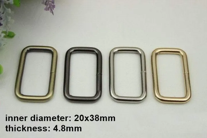 10pcs Strap Sliders Bag Hardware Square Rectangle Single Loop Metal Buckle Adjuster Gold Silver Bronze Gunmetal Purse Handbag Making Bulk