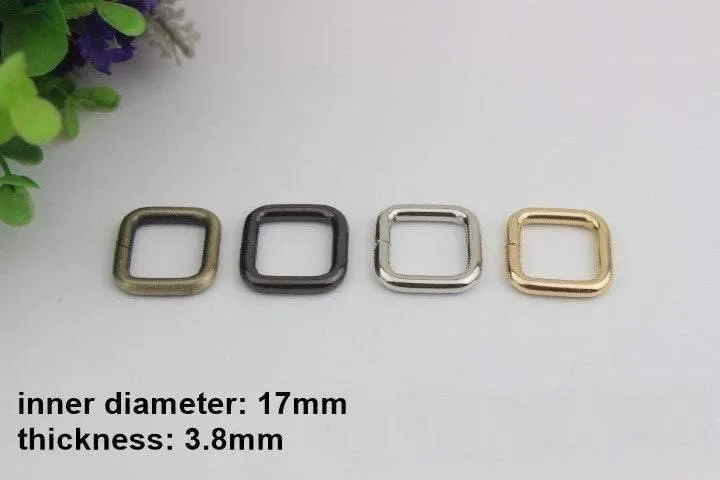 10pcs Strap Sliders Bag Hardware Square Rectangle Single Loop Metal Buckle Adjuster Gold Silver Bronze Gunmetal Purse Handbag Making Bulk