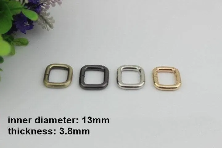 10pcs Strap Sliders Bag Hardware Square Rectangle Single Loop Metal Buckle Adjuster Gold Silver Bronze Gunmetal Purse Handbag Making Bulk