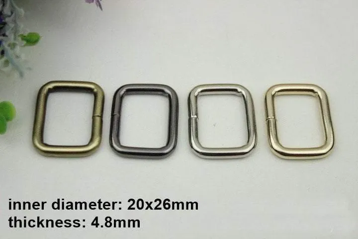 10pcs Strap Sliders Bag Hardware Square Rectangle Single Loop Metal Buckle Adjuster Gold Silver Bronze Gunmetal Purse Handbag Making Bulk