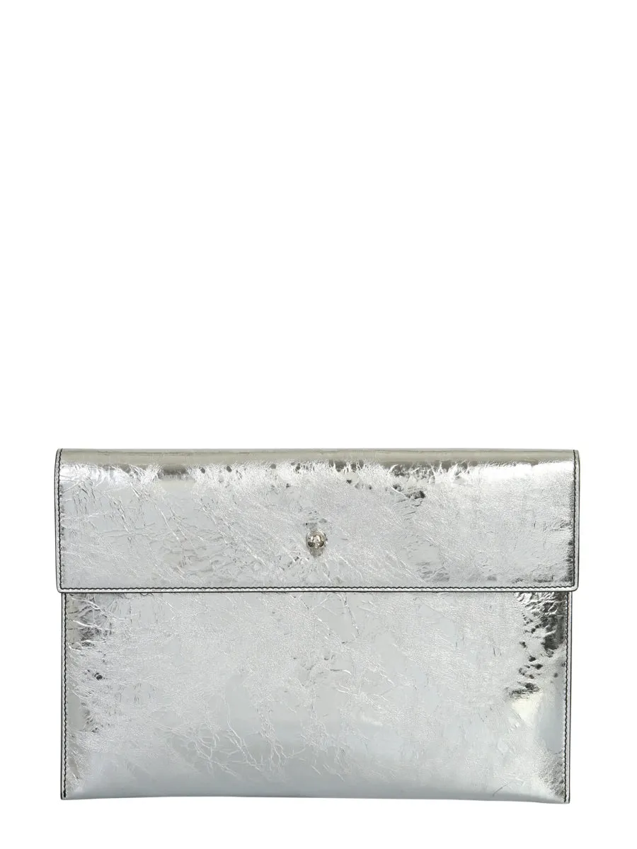 Alexander McQueen Skull Front Flap Clutch Bag
