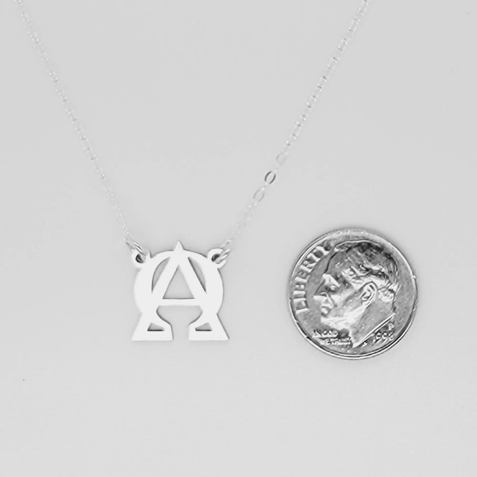 ALPHA and OMEGA symbol necklace - CG447N. Starts at