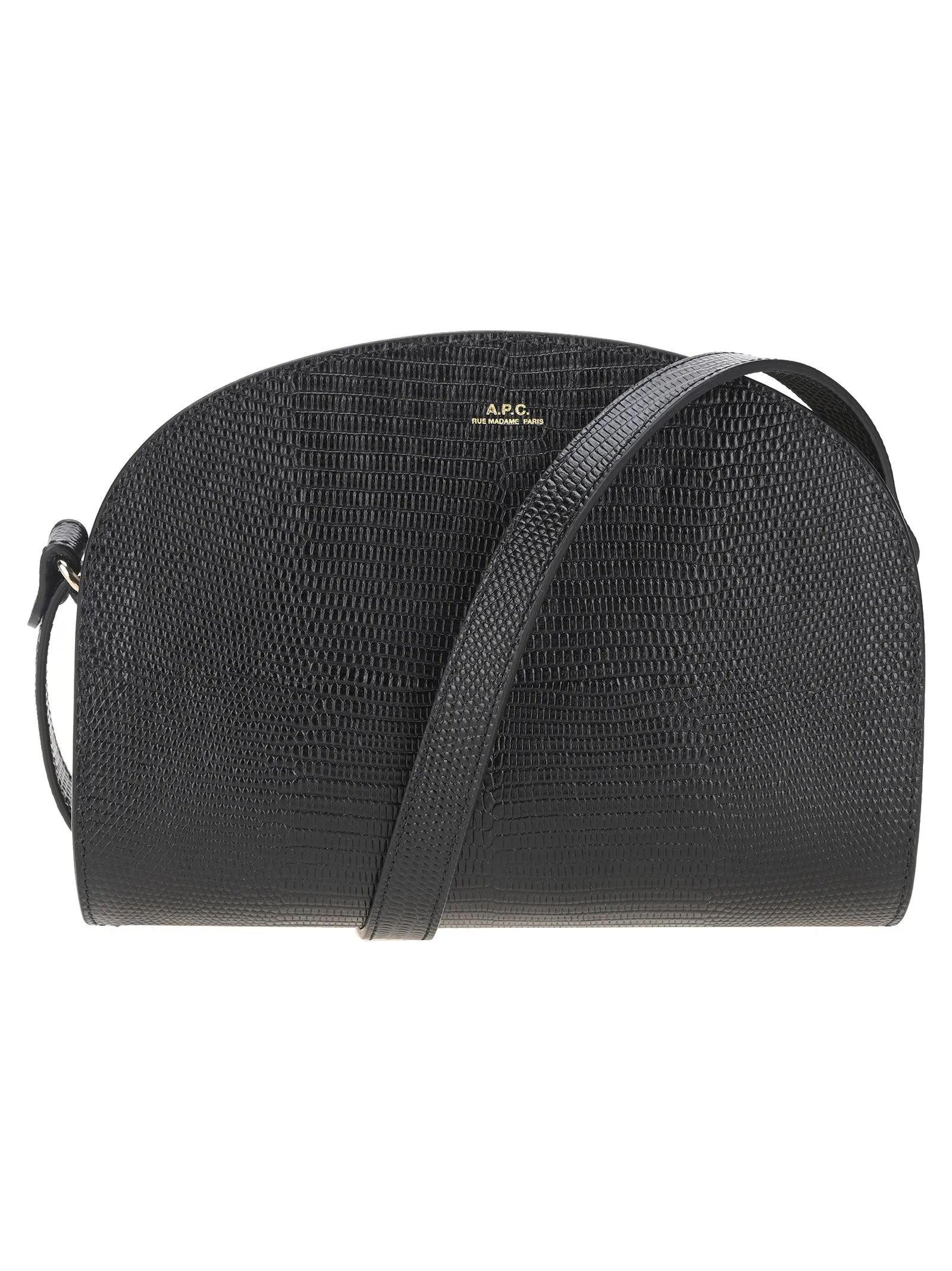 A.P.C. Demi-Lune Embossed Crossbody Bag