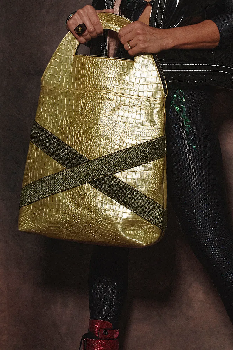 Astra Gold Leather Bag