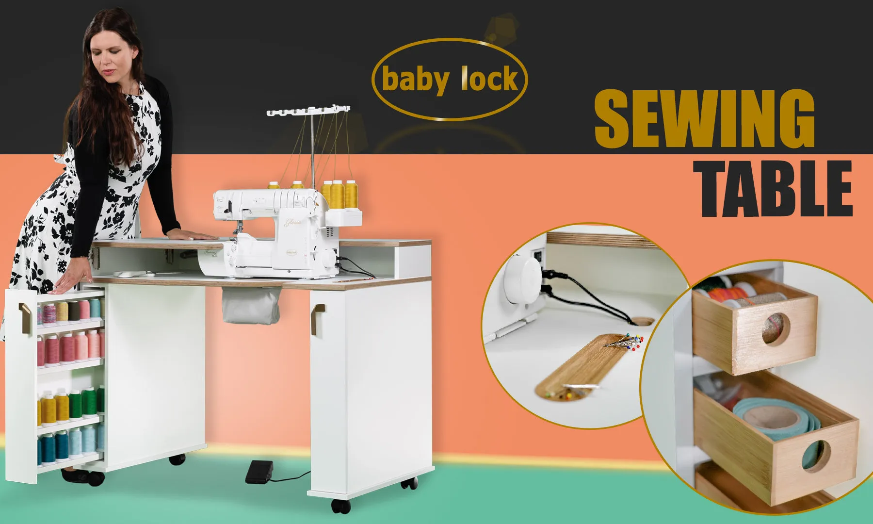 Baby lock Sewing Table Cabinet