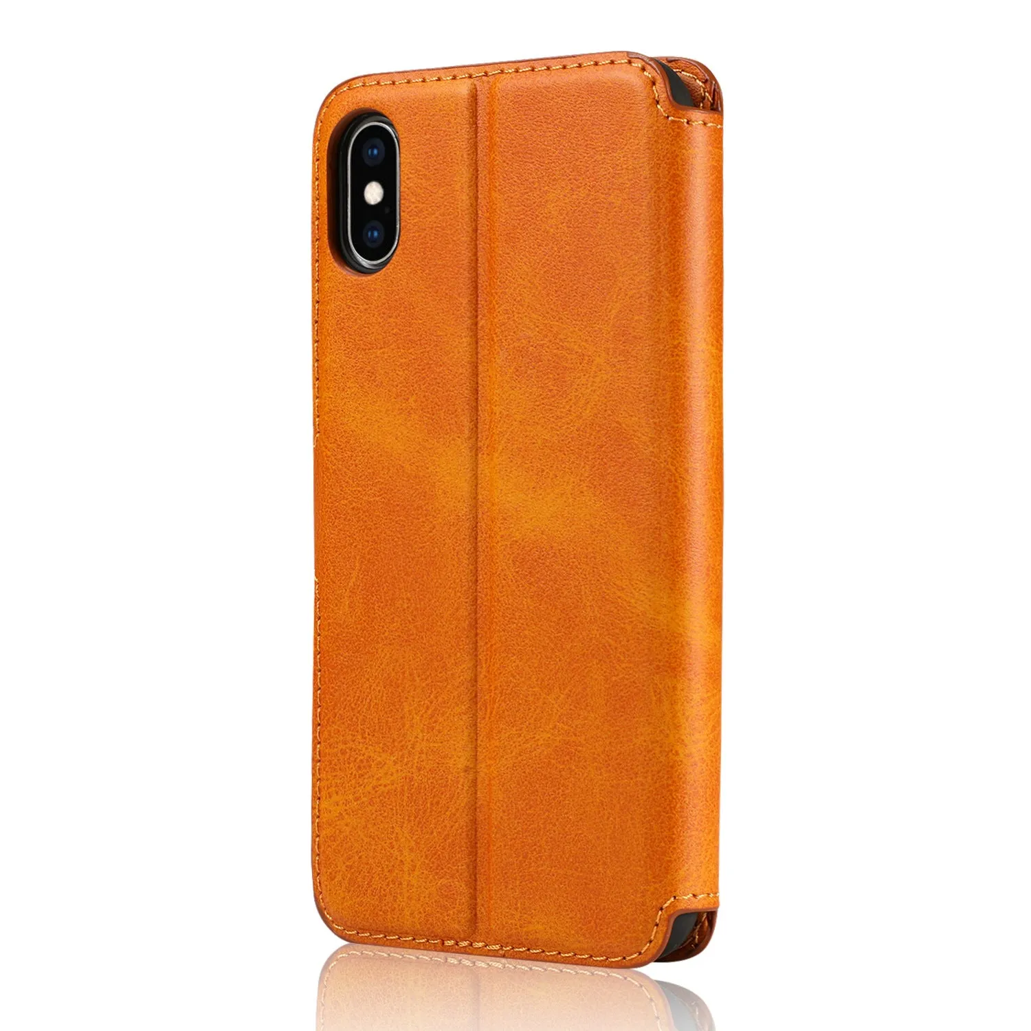 Black Card Slot Wallet Vertical Leather Shockproof Phone Case for iPhone7 Plus