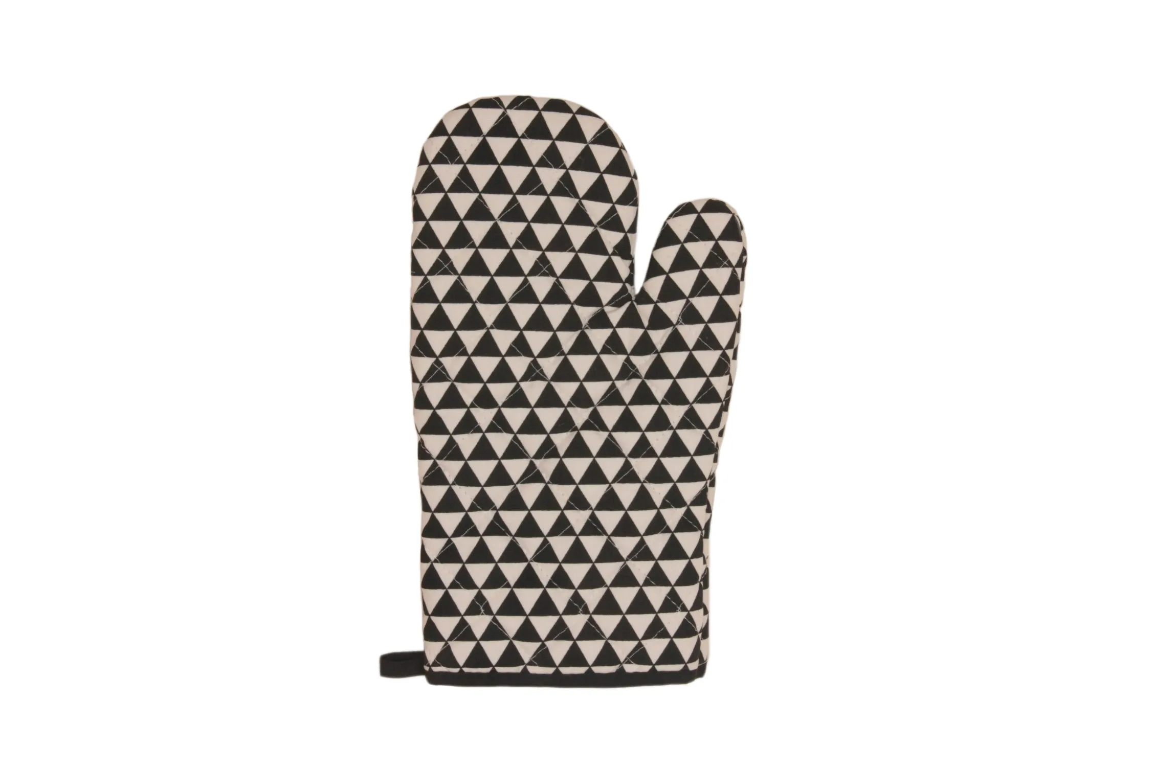 Black Geometric Cotton Apron Set