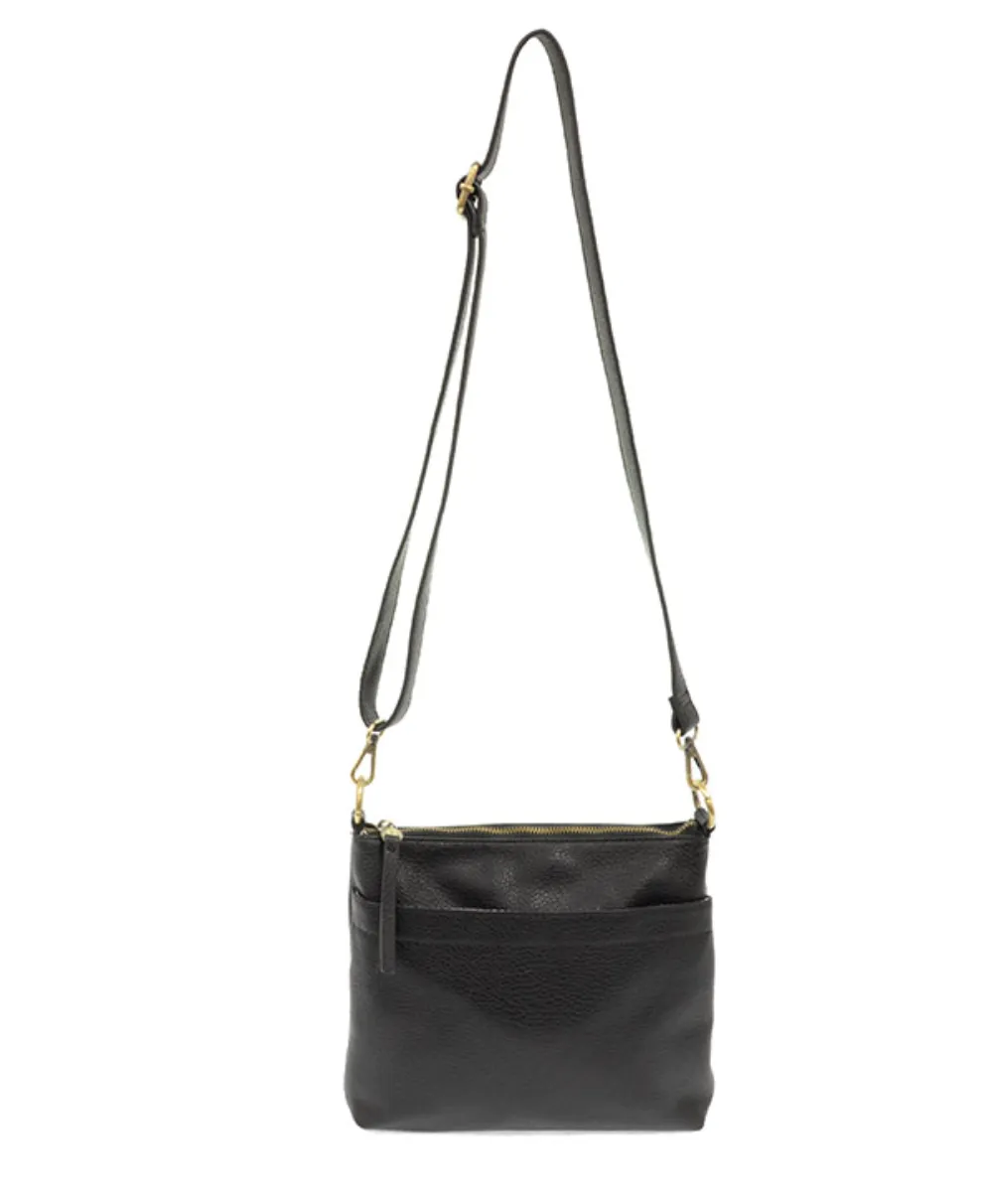 Black Top Zip Crossbody Bag