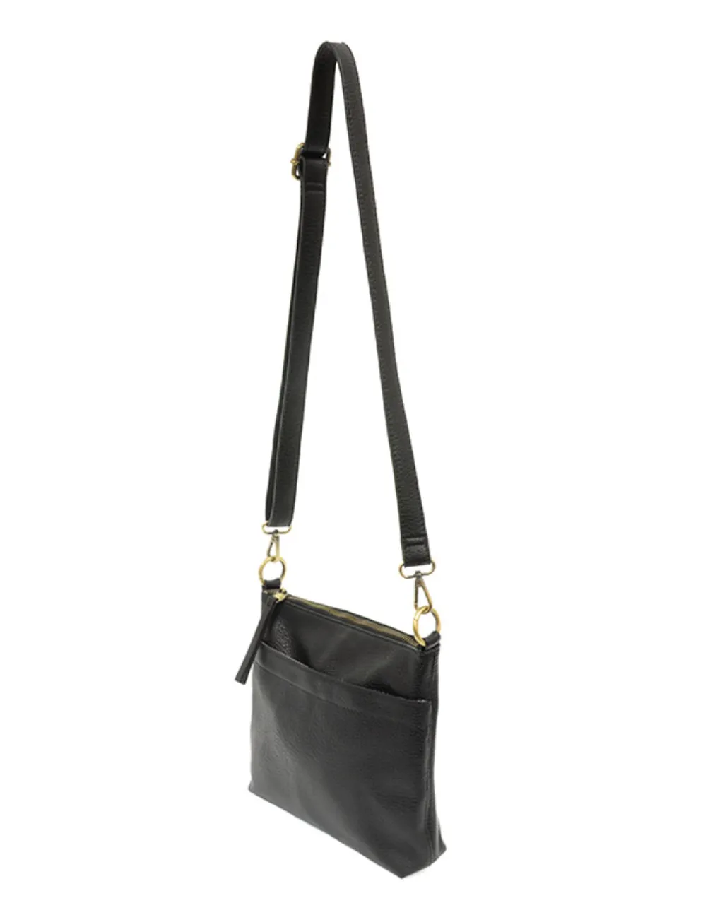 Black Top Zip Crossbody Bag
