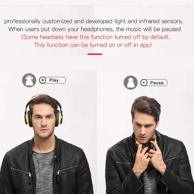 Bluedio T7  Bluetooth Version 5.0 Headset Bluetooth Headset Support Headset Automatic Playback(Black)