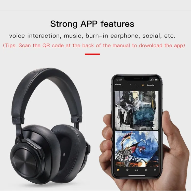 Bluedio T7  Bluetooth Version 5.0 Headset Bluetooth Headset Support Headset Automatic Playback(Black)