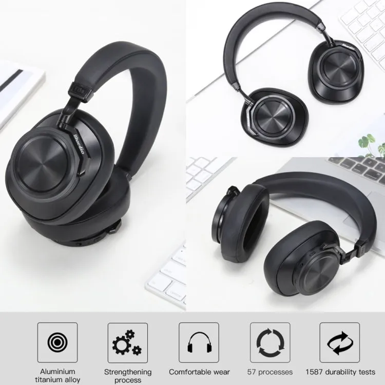 Bluedio T7  Bluetooth Version 5.0 Headset Bluetooth Headset Support Headset Automatic Playback(Black)