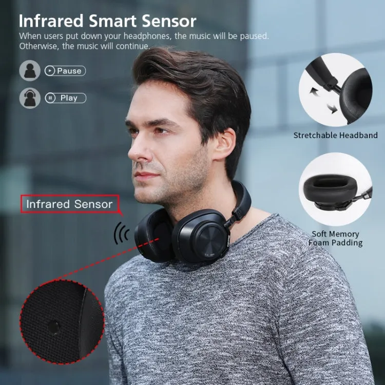 Bluedio T7  Bluetooth Version 5.0 Headset Bluetooth Headset Support Headset Automatic Playback(Black)
