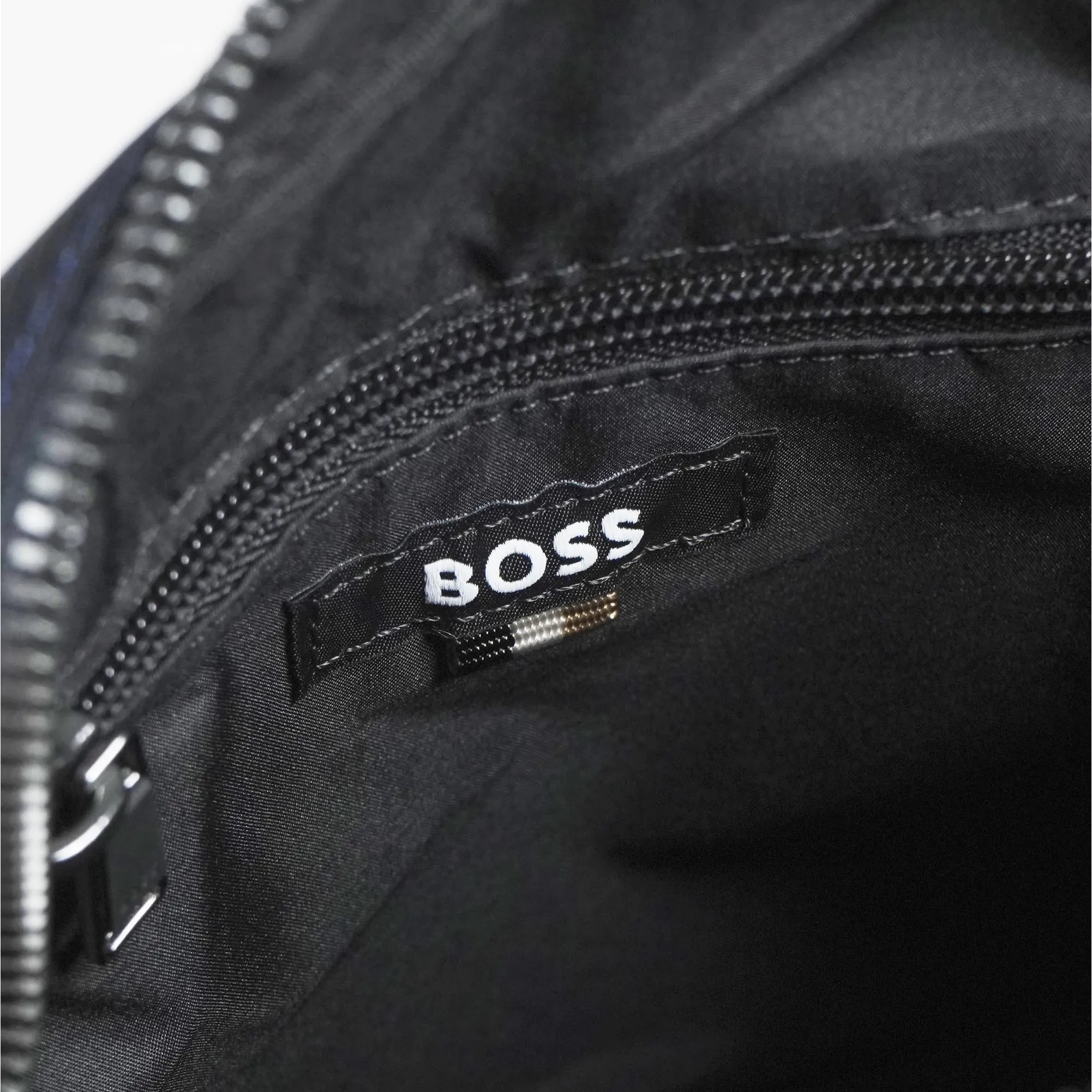 Boss Crossbody Bag with Contrast Logo and Signature-Stripe Strap - Blue