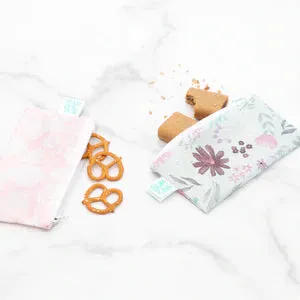 Bumkins Reusable Snack Bag - Twin Pack Floral/Lace