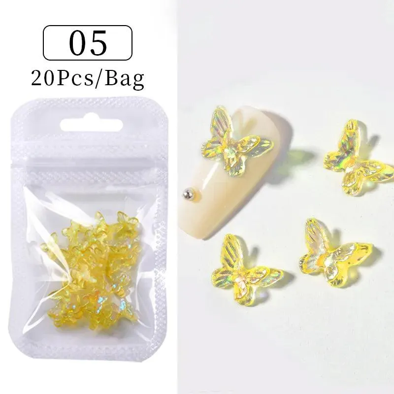 Butterfly Aurora Floral Resin Nail Art Kit: Elegant DIY Manicure & Sparkle