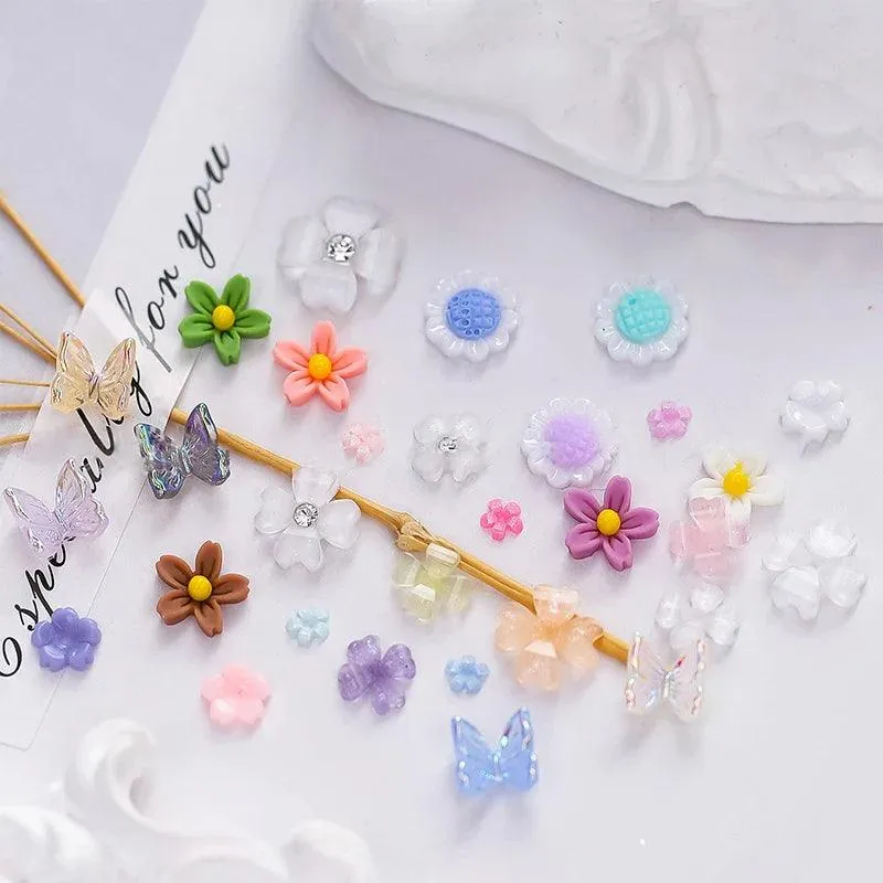 Butterfly Aurora Floral Resin Nail Art Kit: Elegant DIY Manicure & Sparkle