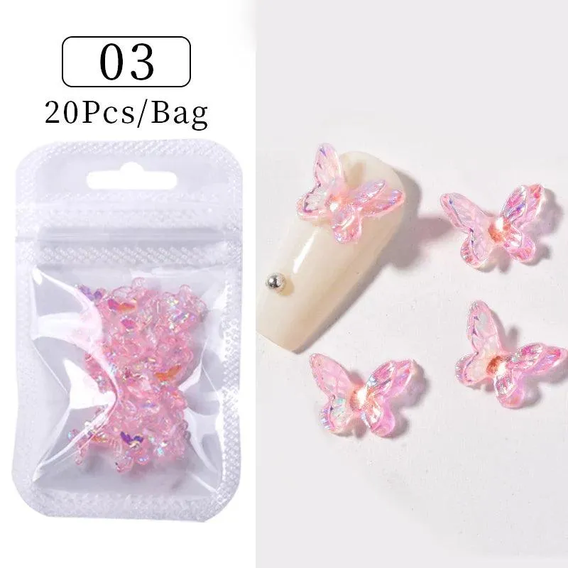 Butterfly Aurora Floral Resin Nail Art Kit: Elegant DIY Manicure & Sparkle