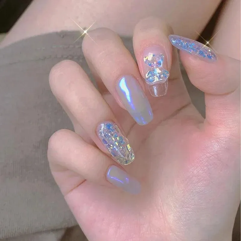 Butterfly Aurora Floral Resin Nail Art Kit: Elegant DIY Manicure & Sparkle