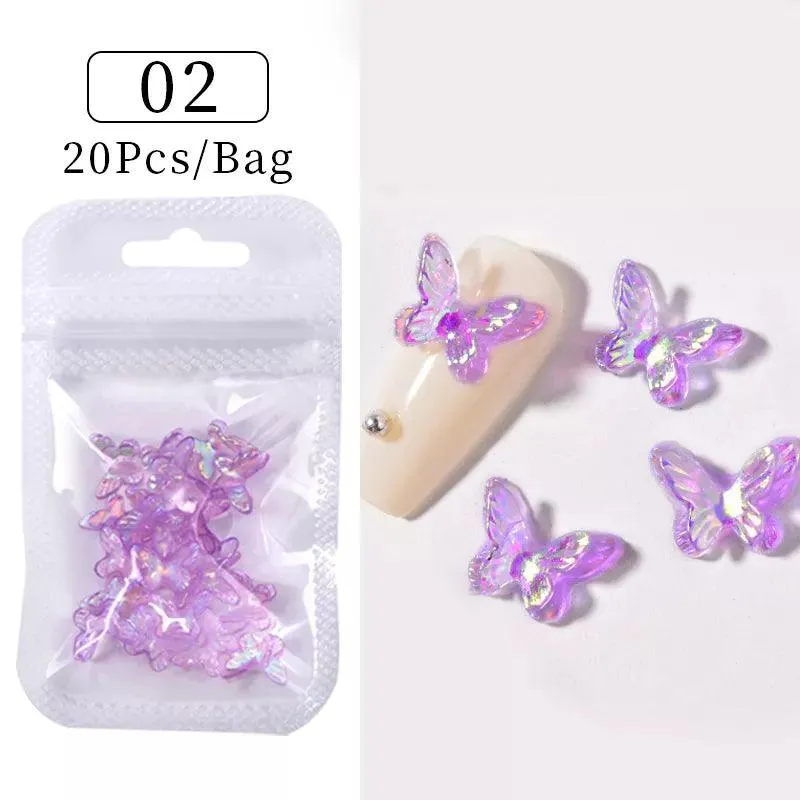 Butterfly Aurora Floral Resin Nail Art Kit: Elegant DIY Manicure & Sparkle