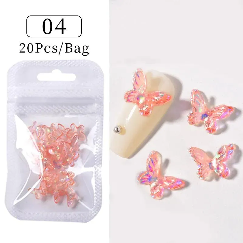 Butterfly Aurora Floral Resin Nail Art Kit: Elegant DIY Manicure & Sparkle