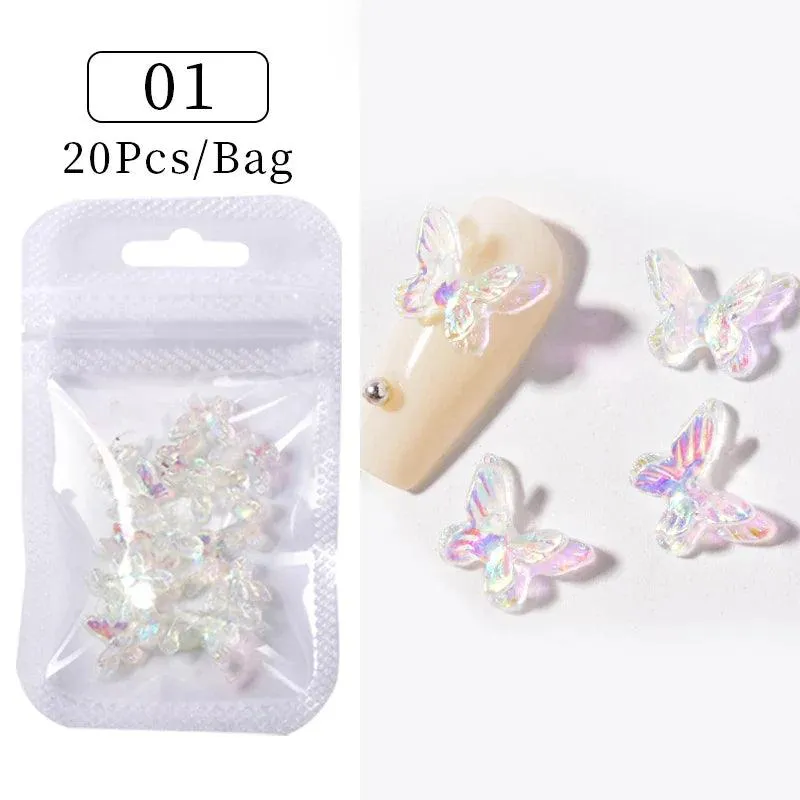 Butterfly Aurora Floral Resin Nail Art Kit: Elegant DIY Manicure & Sparkle