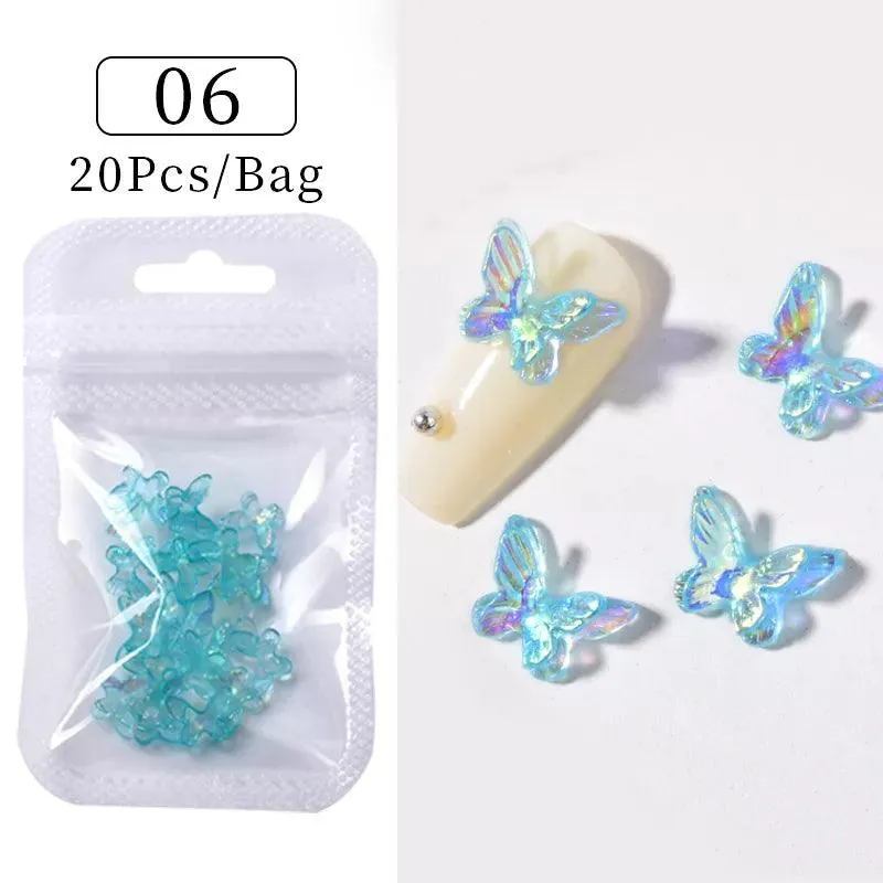 Butterfly Aurora Floral Resin Nail Art Kit: Elegant DIY Manicure & Sparkle