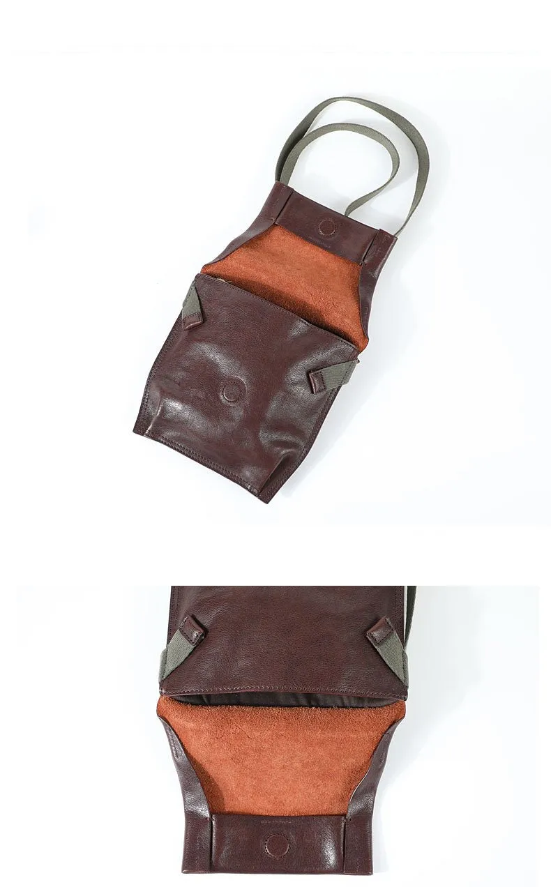 Casual Black Leather Mens Vertical Side Bag Messenger Bag Cool Brown Postman Bag Courier Bag for Men