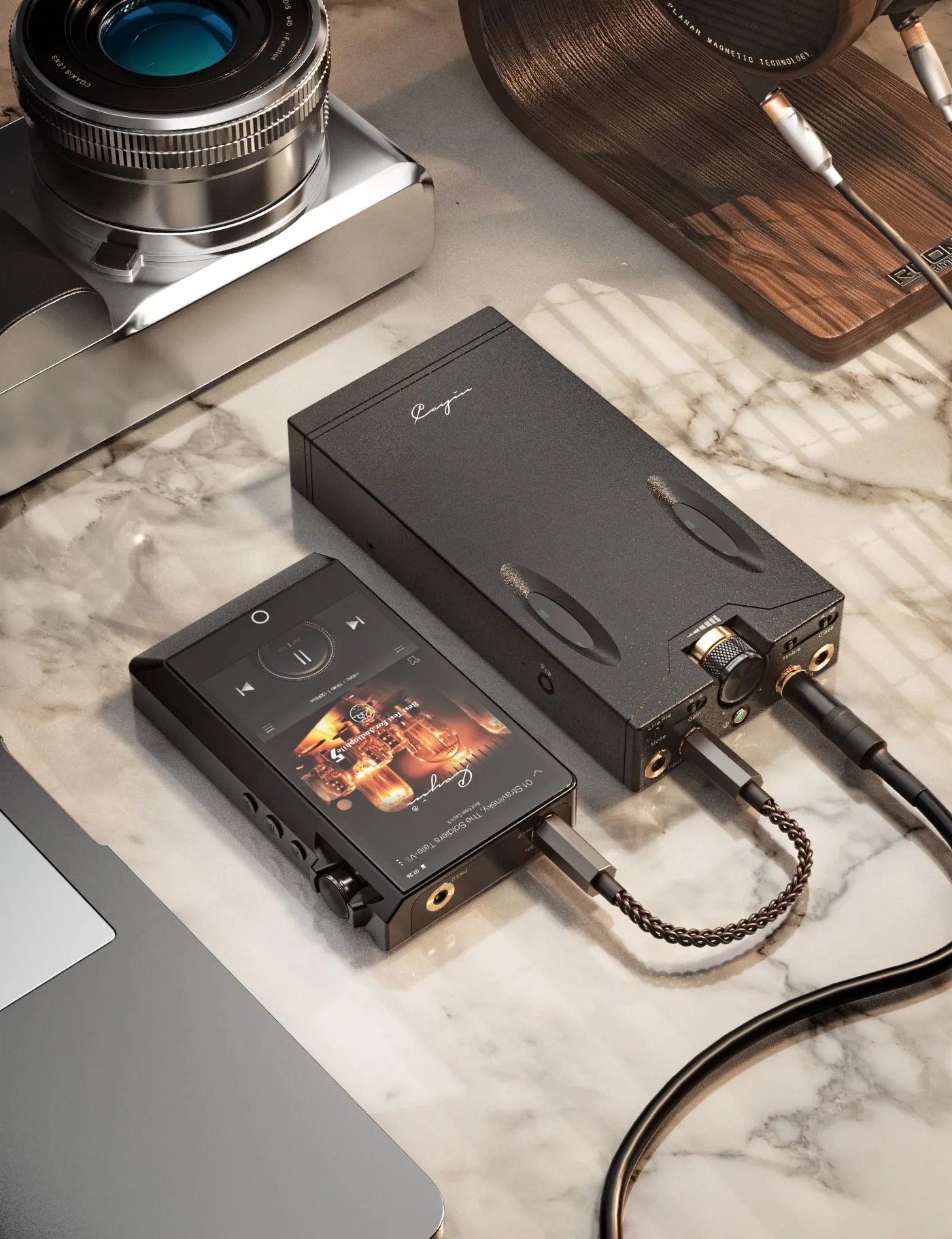 Cayin C9: Dual Nutube, Fully discrete Fully Balanced Class A/AB Portable Headphone Amplifier (Like New)