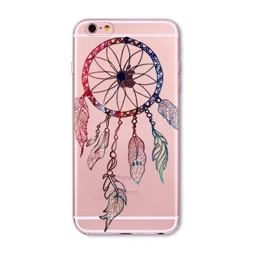 Colorful Paisley / Mandala Clear Silicone Soft Cover Case - iPhone 7/6/6S/7lus/6Plus/6sPlus