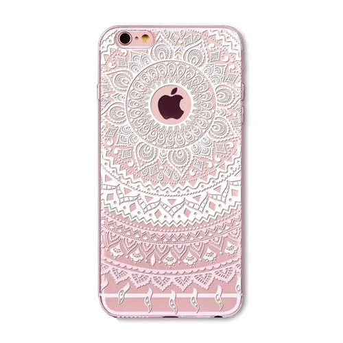 Colorful Paisley / Mandala Clear Silicone Soft Cover Case - iPhone 7/6/6S/7lus/6Plus/6sPlus