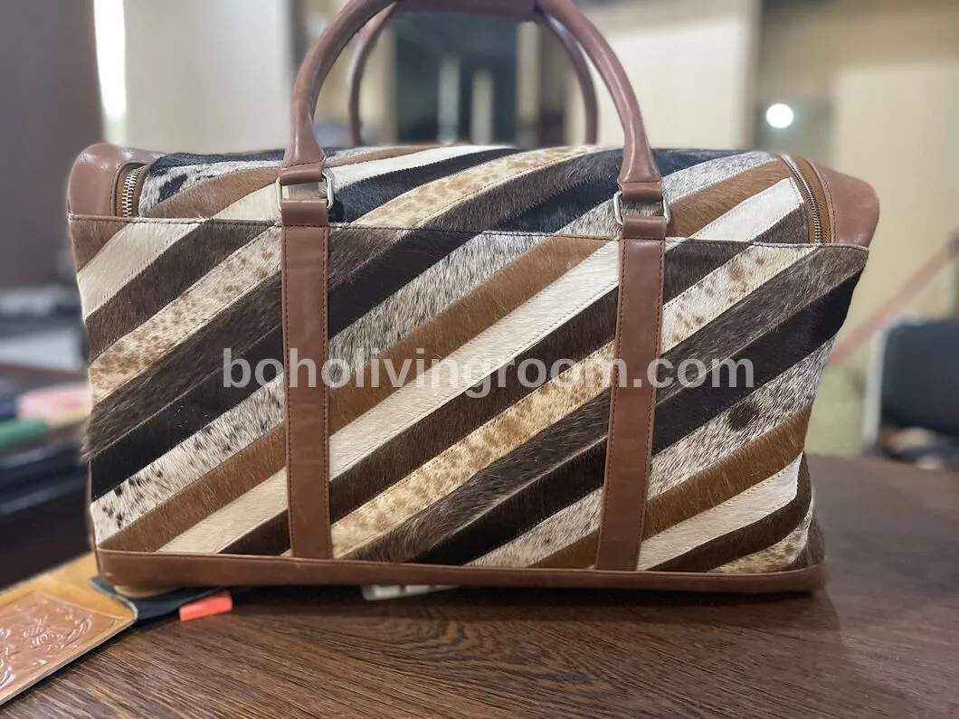 Cowhide Travel Purse Patchwork Style