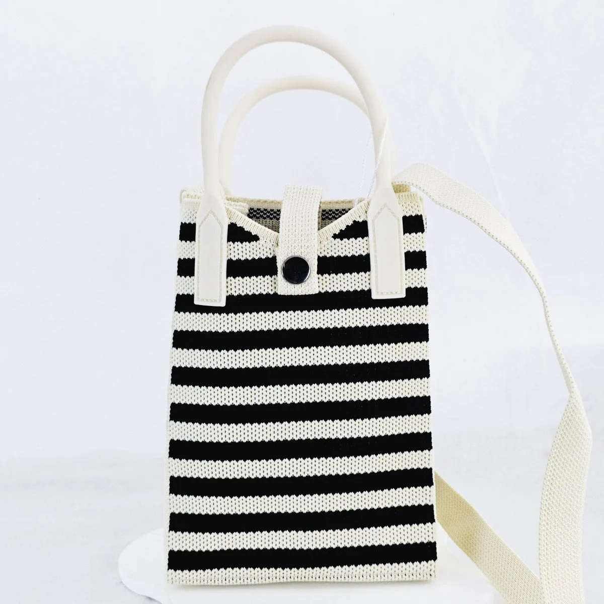 Crossbody Phone Bag - Black Stripe Horizontal