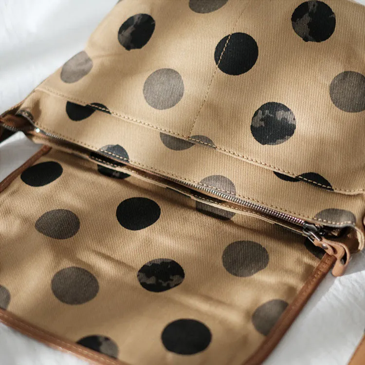 Cute Womens Leather Canvas Satchel Shoulder Bag Crossbody Bags for Ladies