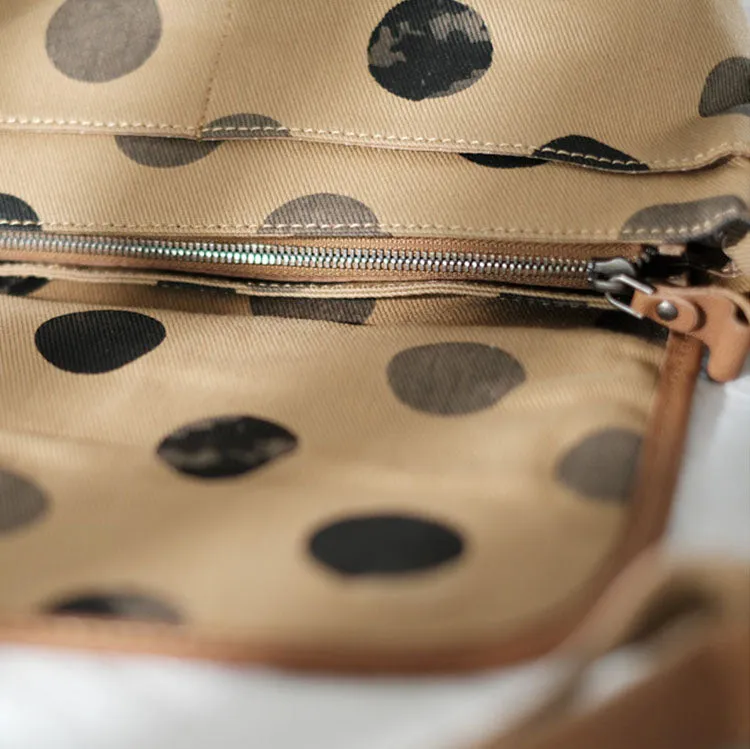 Cute Womens Leather Canvas Satchel Shoulder Bag Crossbody Bags for Ladies