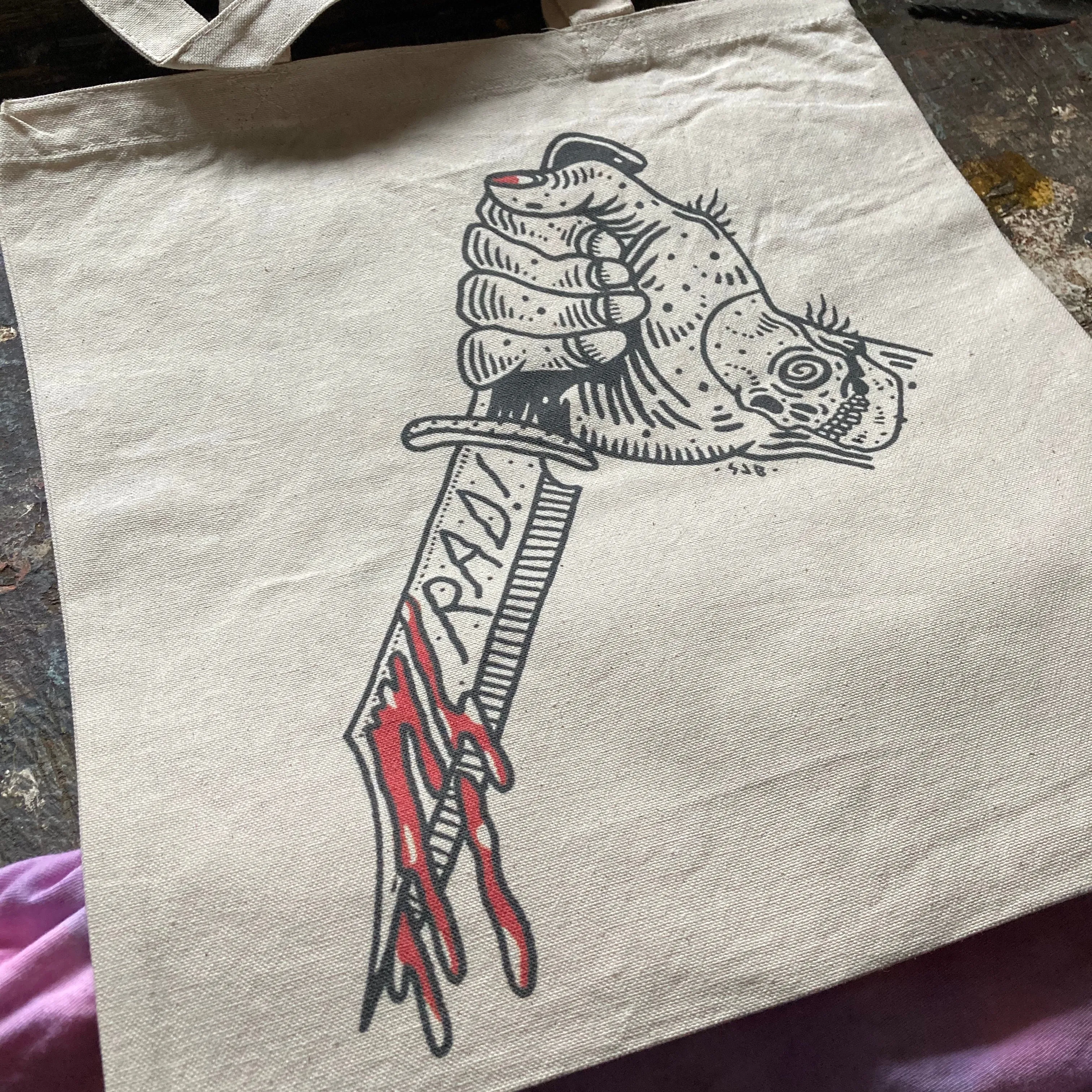 Dagger tote bag by Space Bat Killer