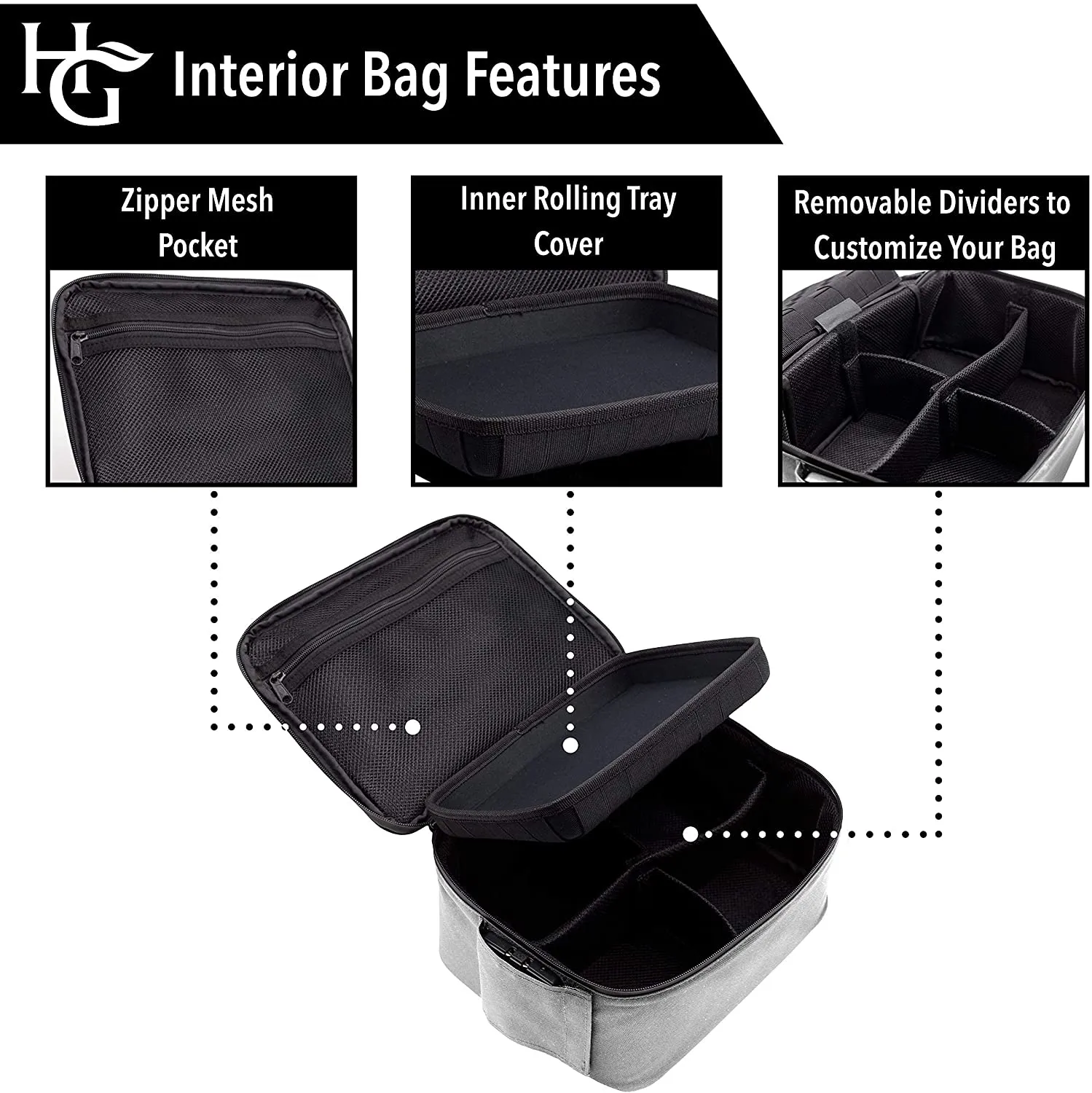 Extra Large Smell Proof Case with Combination Lock (Grey)