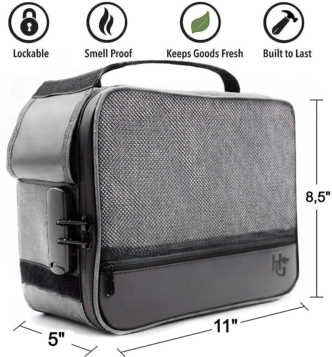 Extra Large Smell Proof Case with Combination Lock (Grey)