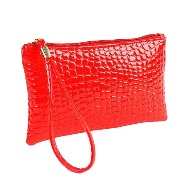 Fashion Handbag Womens Crocodile Leather Clutch