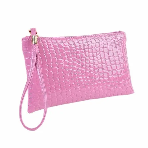 Fashion Handbag Womens Crocodile Leather Clutch