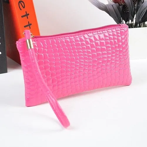 Fashion Handbag Womens Crocodile Leather Clutch