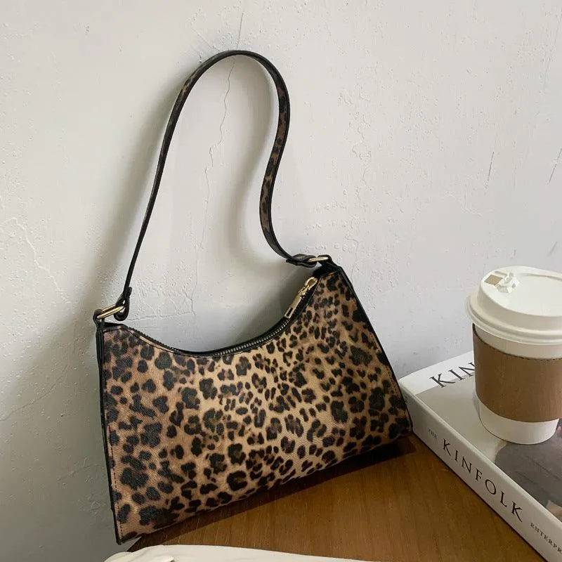 Fashion striped spotted niche Fashion handbags leopard print underarm bag