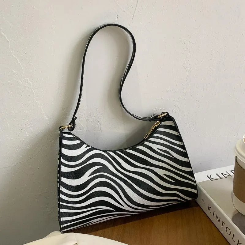 Fashion striped spotted niche Fashion handbags leopard print underarm bag