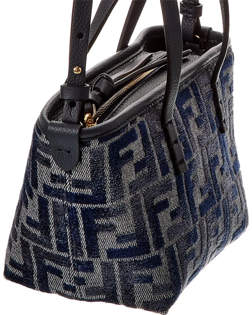 FENDI Roll Mini FF Canvas & Leather Tote