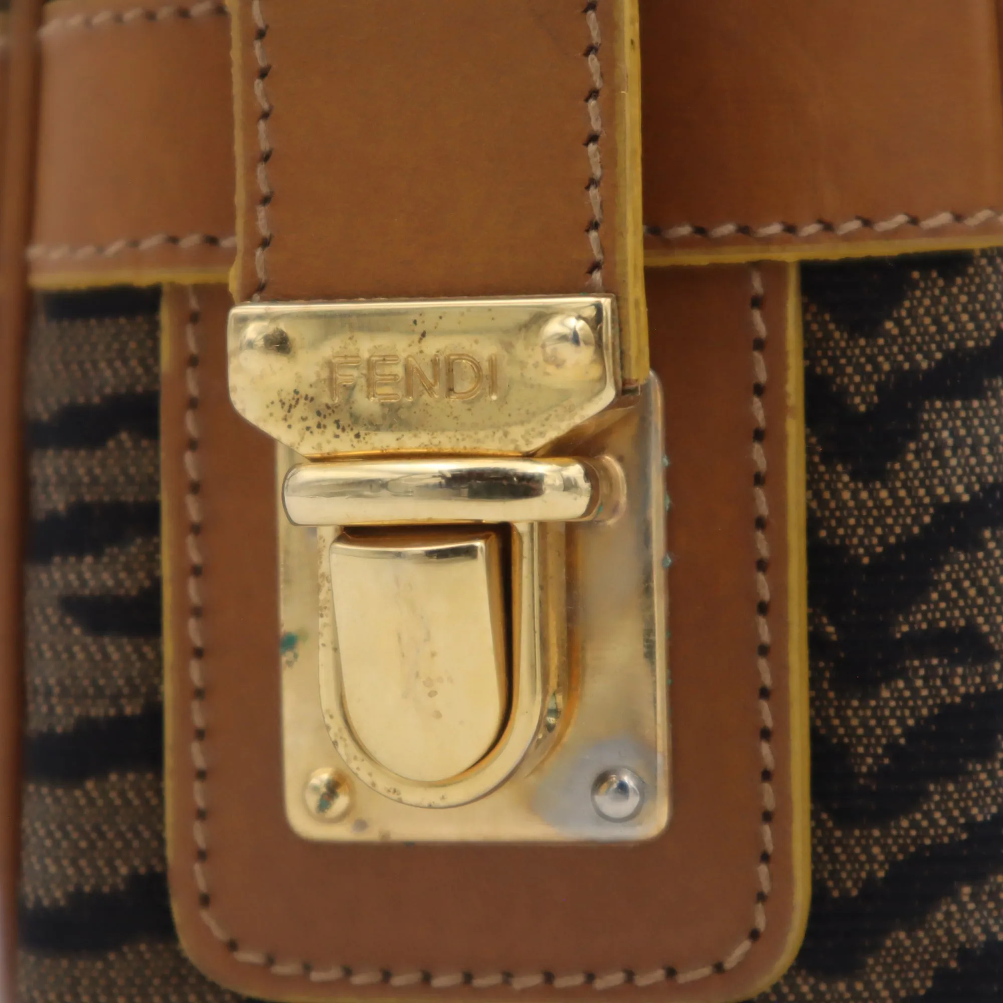 Fendi Zebra Canvas Handbag