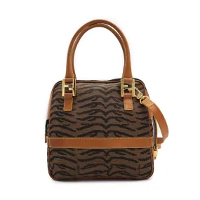 Fendi Zebra Canvas Handbag