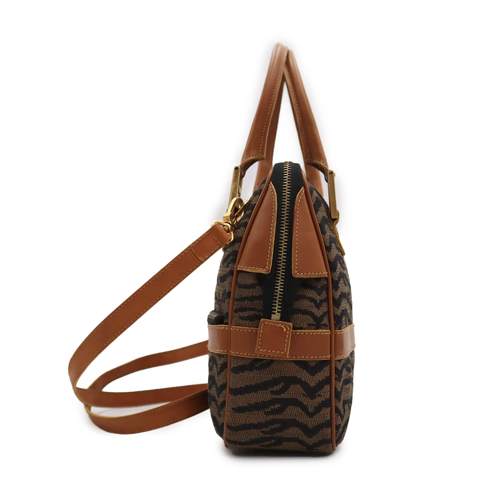 Fendi Zebra Canvas Handbag