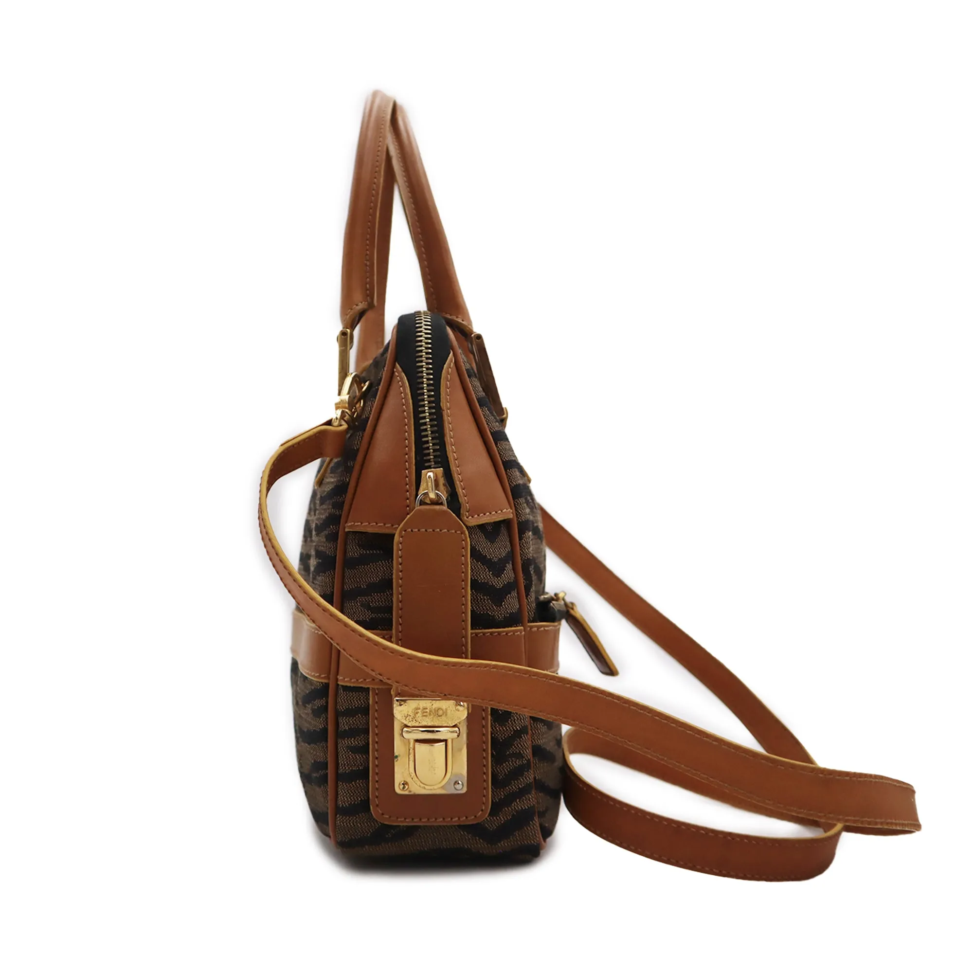 Fendi Zebra Canvas Handbag