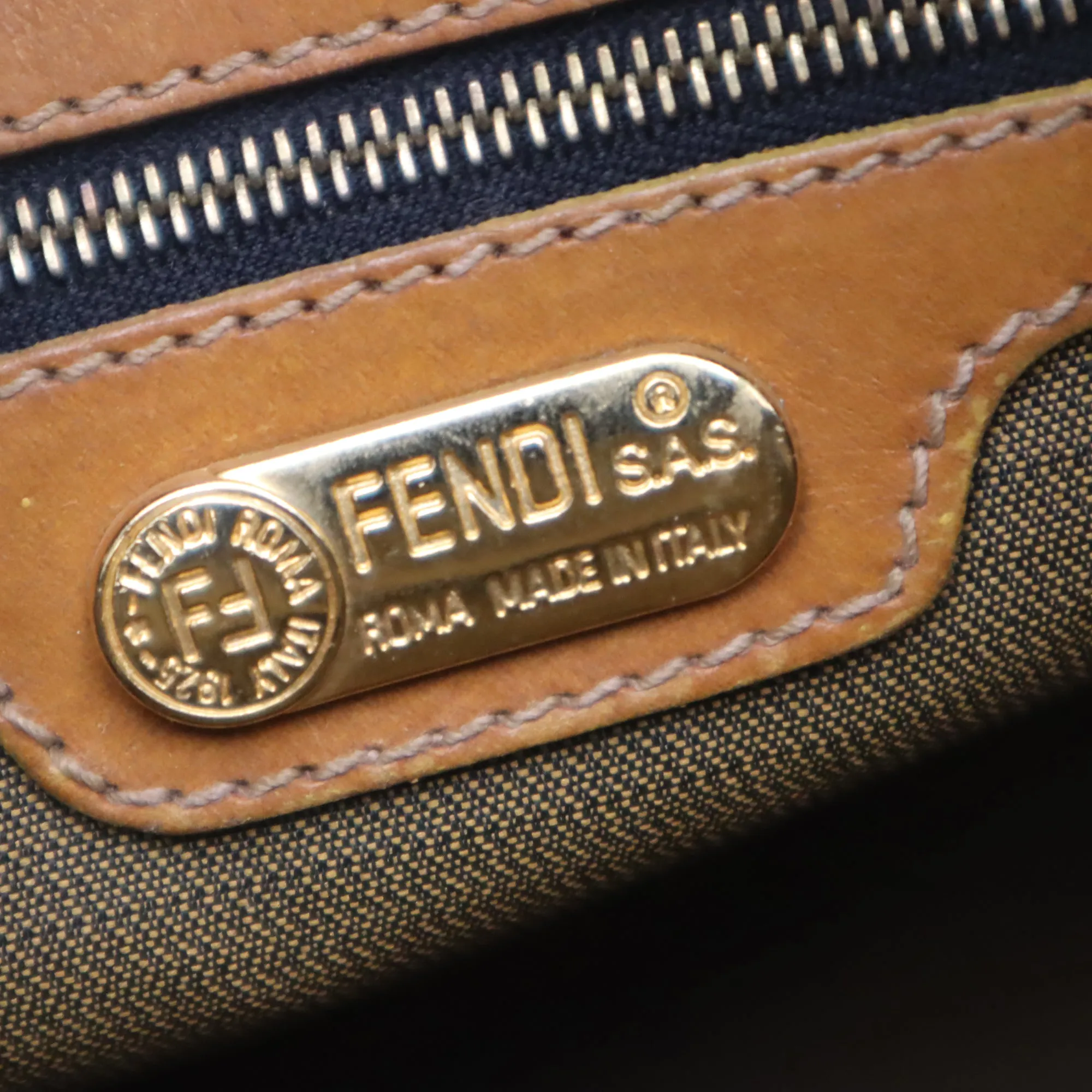 Fendi Zebra Canvas Handbag